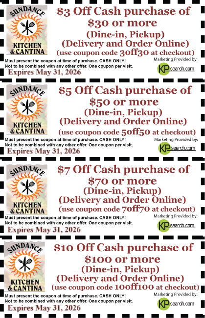 Sundance Kitchen Cantina SPECIALS