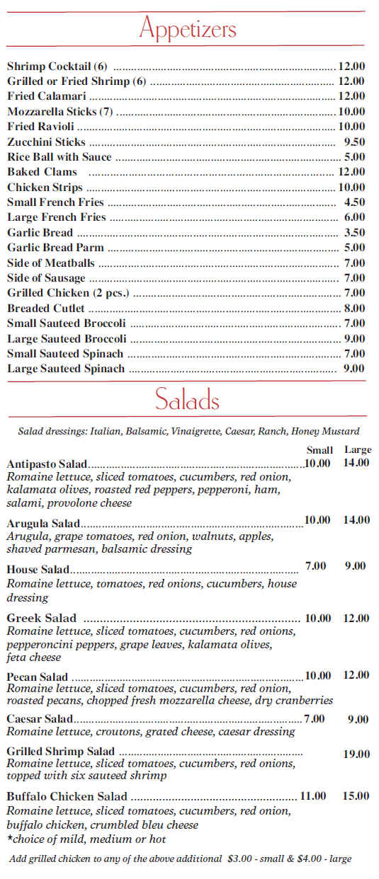 Via sale roma menu
